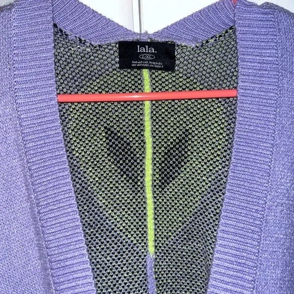 Dressed in LaLa Purple Alien Patterned Women's Sweater - Picture 2 of 5